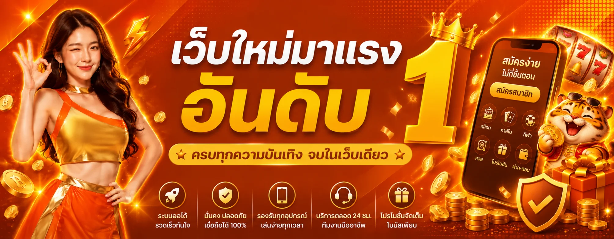 สล็อตออนไลน์ SOJUPLUS พร้อมตัวละครเสือสีทอง